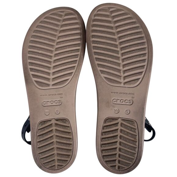 Crocs Brooklyn Low Wedge Sandals Size 6 "Runs Small" Black Mushroom Platform EUC - Picture 13 of 16